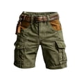 thumbnail image 4 of Aimik Men's Vintage Cargo Shorts with Multi Pocket and Button Summer Heavy Duty Cotton Shorts for Outdoor Camping, 4 of 5