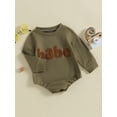 thumbnail image 3 of Bagilaanoe Newborn Baby Girl Boy Romper Sweatshirt Long Sleeve Bodysuit Letter Embroidery Pullover 3M 6M 12M 18M 24M Infant Casual Tee Tops, 3 of 8