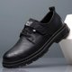 thumbnail image 3 of Zapatos de cuero para hombre, informales, de negocios, transpirables, para jóvenes, británicos, zapatos Martin, zapatos de trabajo de suela suave, zapatos de papá a juego, 3 of 6