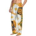 thumbnail image 5 of Cauagu White Floral and Butterflies Mens Pajama Pants Sleep & Lounge Pants,PJ Bottoms with Pockets-Small, 5 of 7