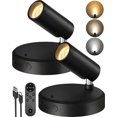 thumbnail image 1 of EZVALO Projecteurs Intérieurs avec Télécommande, Lumières Photo Rechargeables 5500mAh, Éclairage LED Sans Fil avec Minuterie et Intensité Réglable, 3CCT, Mini Spot L, 1 of 9