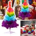 thumbnail image 2 of HCTSHG Rainbow Color Mini Christmas Tree, PVC Material Artificial Desktop Tree, Colorful Creative Holiday Decoration and Gift for Kids Room Decor, 2 of 9