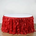 thumbnail image 2 of Efavormart 17ft Enchanting Curly Willow Taffeta Table Skirt for Kitchen Dining Catering Wedding Birthday Party Events - Red, 2 of 8