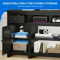 thumbnail image 3 of Dextrus 59" Farmhouse TV Stand with Storage for Living Room, Entertainment Center for up to 65" TV, Black, 3 of 9