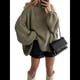 thumbnail image 1 of Suéteres de Cuello Alto de Gran Tamaño para Mujer, Jerseys de Punto Grueso de Larga, Ropa de Moda de Invierno, Otoño Verde S, 1 of 9