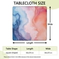 thumbnail image 2 of Blue Red Purple Marble Pattern Square Fitted Tablecloth with Elastic Edge,Square Table Cover,Washable Elastic Table Cover for Home Kitchen Party Decor 36"x36", 2 of 6