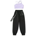 thumbnail image 3 of Miaeowve Kids Girls 2PCS Dancing Clothing Sets Spaghetti Strap Tank Crop Top with Sportpants Outfit Lavender 10, 3 of 7