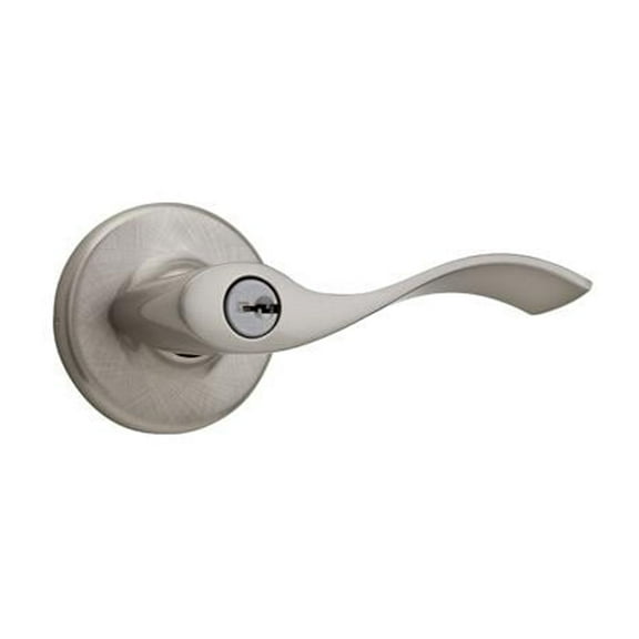 Kwikset Entry Lever SmartKey Security Wave Style - Satin Nickel - 1 Piece