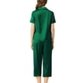 thumbnail image 3 of Unique Bargains Women's Loungewear Tops and Capri Pants Satin Pajama Sleepwear Sets, 3 of 5