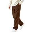 thumbnail image 6 of Fanshiluo Men's Corduroy Wide Leg Casual Pants, Elastic Waist Straight Loose Fit Trousers,S,Big and Tall Men, 6 of 6