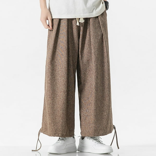 Leggings d'Été Décontractés en Coton et Lin pour Hommes