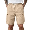 thumbnail image 2 of TKKCS Mens Relaxed Fit Cargo Shorts- Breathable Drawstring Casual Outdoor Lightweight Elastic Wasit Hiking Shorts With Multi Pockets Khaki Size XL, 2 of 7