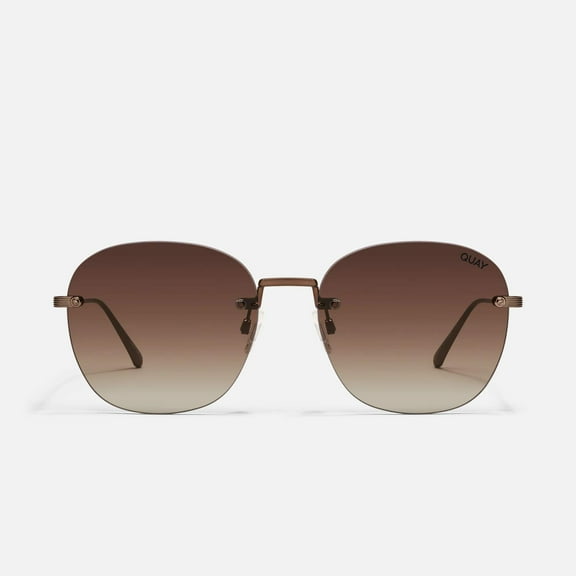 Quay Australia Jezabell Rimless Sunglasses Chocolate Brown