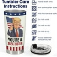 thumbnail image 4 of Mothers Day Gifts for Sister, Funny Sister Gifts, You''re A Great Sister Tumbler with Lid 20 oz Stainless Steel, President Coffee Mug, Birthday Gifts for Sisters Sibling Cousin, 4 of 6