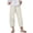 Beige, variant on Qiopertar Linen Pants for Women High Waist Casual Cropped Pants with Pockets Summer Comfy Stretchy Elastic Waistband Solid Color Trousers, Yellow XL