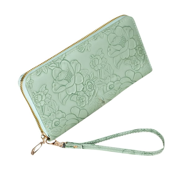 GASTROPOD Women's Wallet Wristlet Travel Long Purse Leather Wallet RFID Blocking Credit Card Holder, Slim Thin Wallet with Zipper