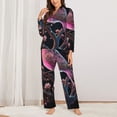 thumbnail image 2 of Yiaed Bird 2 Print Pajamas Women's Long Sleeve Sleepwear Soft Button Down Loungewear Pjs Lounge Set Nightwear Womens Pajama Pants-XX-Large, 2 of 7