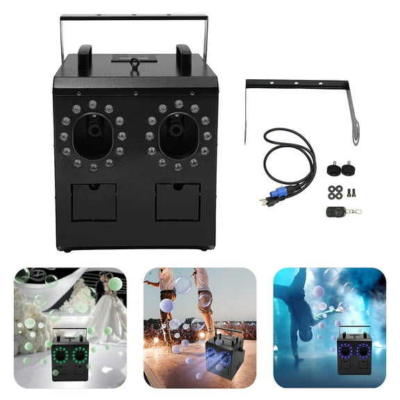 TFCFL 3-In-1 Smoke Fog Bubble Machine RGB LED Light Stage Effect DJ Fogger Machine DMX Remote Control