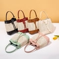 thumbnail image 2 of Bundle Pocket Straw Crossbody Bag Commute Handbag Drawstring Bucket Bag Messenger Bag Large Capacity Beach Shoulder Bag Girls, 2 of 5