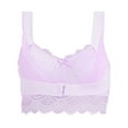 thumbnail image 3 of Itsame 1 Pack Everyday Casual Bra Set Womens Full Support Bra Tie Front Wireless Comfort Bralette Purple Size L, 3 of 9