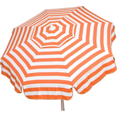 DestinationGear Italian 6' Umbrella Acrylic Stripes Orange and White Beach Pole by Kipsun Destination Lifestyle