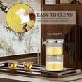 thumbnail image 6 of Water Separation Glass Teapot Easy to Clean Safe Press Control Teapot Glass Heat Resistant Filter Teapot Elegant Glass Teapot with Infuser for Office Uses, 6 of 10