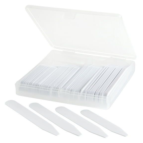100-Piece Set of Sturdy Collar Stays (2.2", 2.5", 2.7", 3") for Men's Dress Shirts