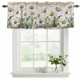 thumbnail image 2 of White Daisy Valances for Windows, Vintage Botanical Spring Floral Summer Light Filtering Kitchen Curtains, Rod Pocket Window Valance Curtains for Living Room Bedroom, 42" W x 18" L, 2 Panels, 2 of 9