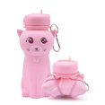 thumbnail image 1 of with carabiner 500ml Collapsible Water Bottle, Large bpa Free Travel Water Bottle Reusable Water Bottle-pink, 1 of 3
