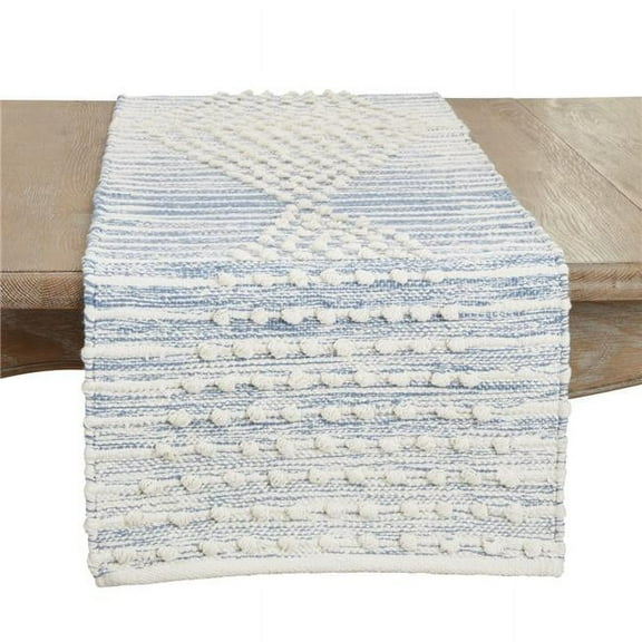 16 x 72 in. Artisan Woven Stripe Diamond Table Runner, Turqouise