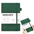 thumbnail image 4 of Clearance! Joucien A5 Hard Leather Strap Notepad English Notebook with Page Number Dark Green Notebook,Green, 4 of 9