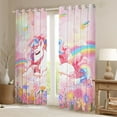 thumbnail image 2 of jejeloiu Cute Cartoon Unicorn Curtains Pack of 2 (42x84 Each),Colorful Kawaii Flowers Curtains Blackout,Watercolor Ink Painting Bedroom Curtains For Girls Teens,Super Cozy Room Decor, 2 of 6