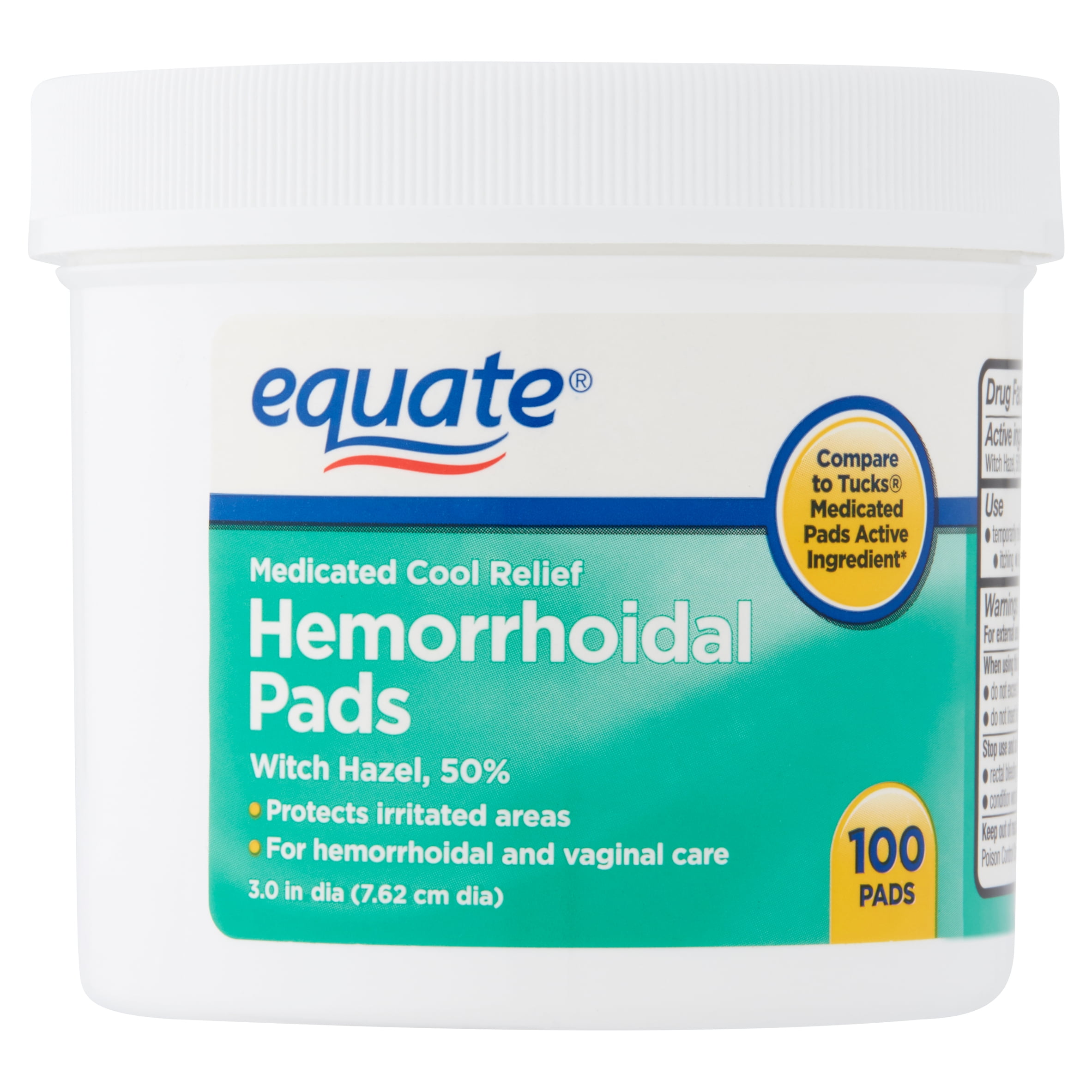 Equate Medicated Cool Relief Hemorrhoidal Pads, 100 Count