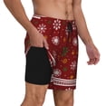 thumbnail image 2 of Kdxio Merry Christmas Print Men'S Swim Trunks With Compression Liner 7 Inch Inseam Quick Dry Swim Shorts, 2 of 7