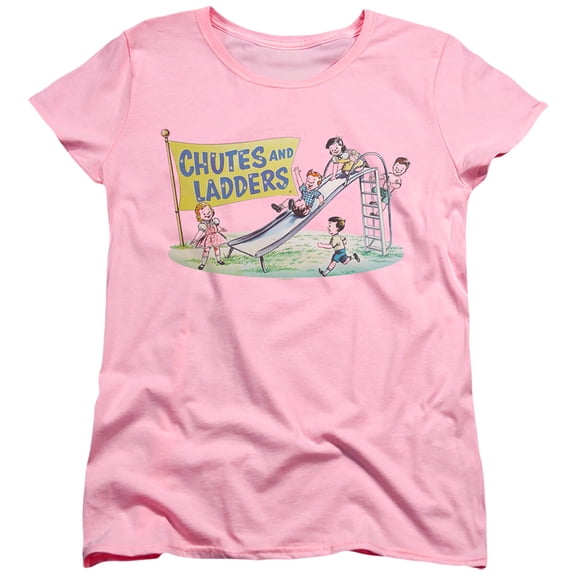 Chutes And Ladders Old School S/S Women's T-Shirt Pink