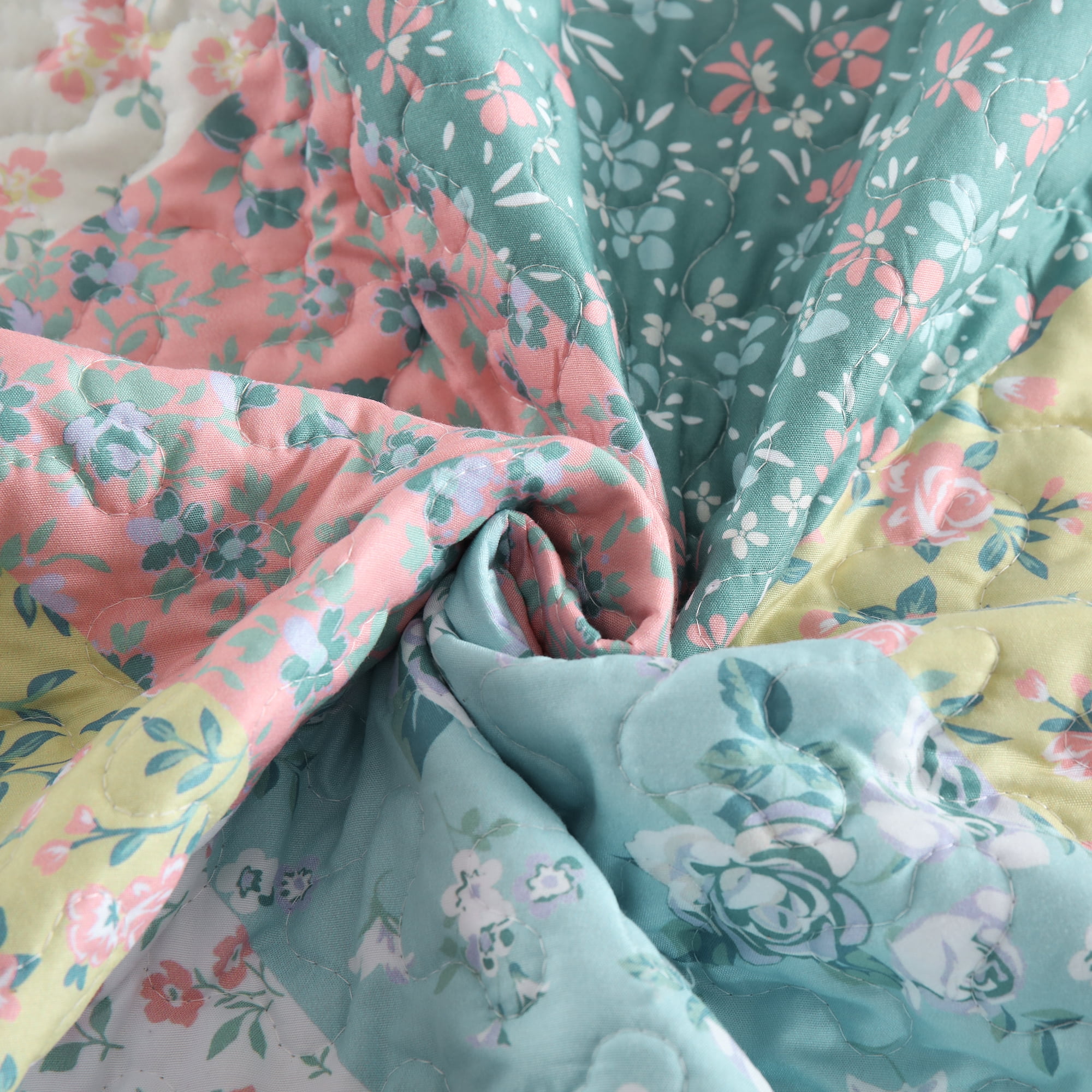 MarCielo 3 Piece Printed Quilt Set Lightweight Bedspread Set B027