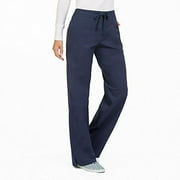 Med Couture Women's Signature Drawstring Straight Scrub Pant, New Navy, Small