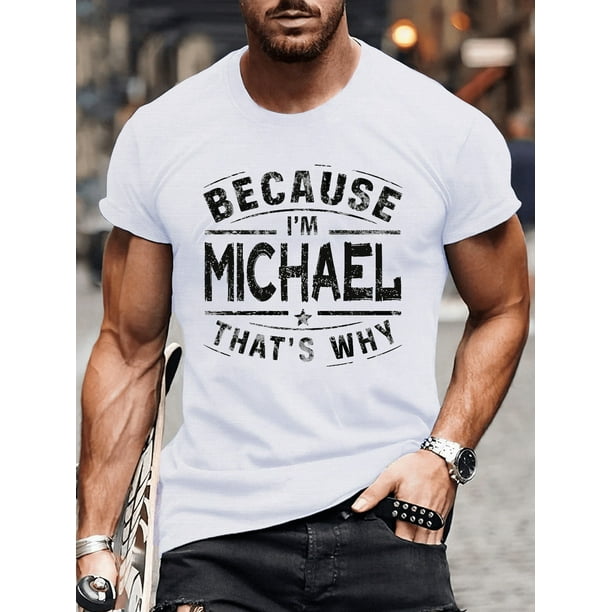 Michael prints men's creative summer tops, casual short-sleeved round-neck T-shirts, and men's versatile and comfortable daily wear clothing, Casual Sporty Tee, Summer Gifts