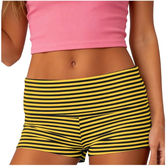 fatyb Women's Lounge Shorts Striped Mini Shorts Sleepwear Pajama Bottoms Summer Yoga Athletic Shorts