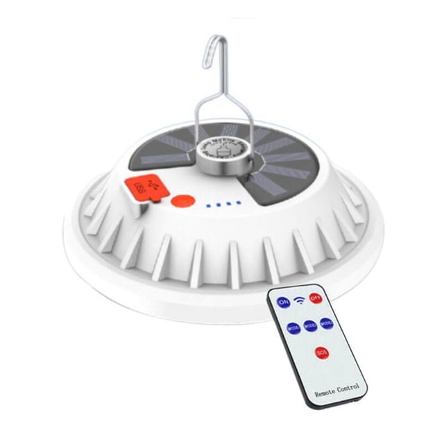 Luz solar LED para exteriores, luz suave, luz de platillo volador, luz de camping, control remoto, luz de emergencia para pesca