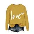 thumbnail image 2 of Itsame Long Sleeve T-Shirts Women's Valentine's Sweatshirt Loose Crew Neck Tops Yellow Size S, 2 of 5
