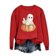 thumbnail image 3 of FDGIU Spooky Season Cute Ghost Graphic Women's Halloween Sweatshirt Oversized Crewneck Pullover Long Sleeve Casual Top Halloween Shirts for Women, 3 of 5