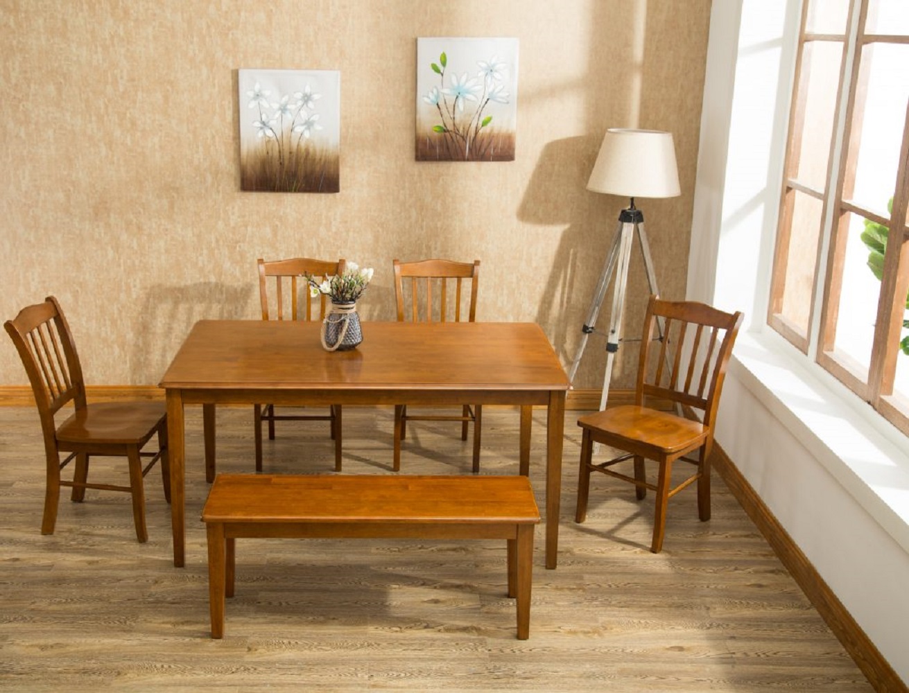 Boraam Shaker Wood Dining Chairs, Walnut Finish, Set of 2 photo 6