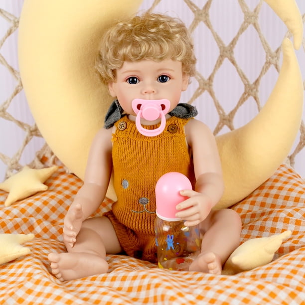 Realistic Reborn Baby Dolls 18 Inch Lifelike Newborn Baby Doll Girl with Blonde Short Hair