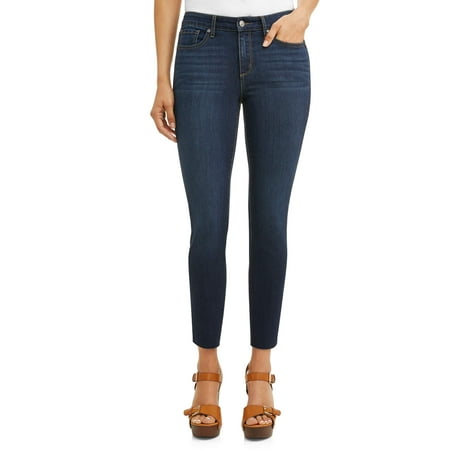 Dirty Wash Stretch Jeans - Sofia Skinny Mid Rise Stretch Ankle Jean Women's (Dark Wash)