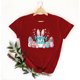 thumbnail image 2 of Mujeres Manga Corta de Verano Tops Día de San Valentín Impreso Cuello Redondo, Camisa de Moda Casual Blusa, 2 of 6