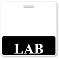 LAB Badge Buddy - Heavy Duty Horizontal Badge Buddies for Laboratory Technicians - Spill Proof & Tear Resistant Cards - 2 Sided Quick Role ID Backers - Specialist ID (Black)
