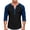 Blue, variant on Men's Henry Shirt Fashion Color Block 3/4 Sleeve T-Shirt Big and Tall Casual Button Lightweight Tee Shirt Soft Tops(Wine,Medium)
