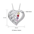 thumbnail image 2 of Mementos Jewelry Personalized Heart Family Women Necklace Sterling Silver with 4 Name & Birthstone, 2 of 5