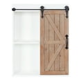 thumbnail image 4 of Kate and Laurel Cates Wood Wall Storage Cabinet with Sliding Barn Door, White/Rustic Brown 22x28, 4 of 9
